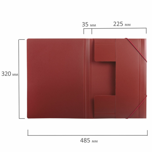 Папка на резинках BRAUBERG, стандарт, до 300 листов, 0,5 мм, красная фото 8