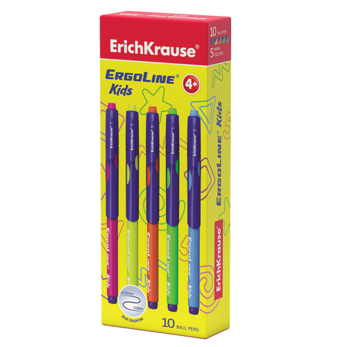 Ручка шариковая масляная ERICH KRAUSE "Ergoline Kids", синяя, узел 0,7 мм, линия 0,35 мм фото 3