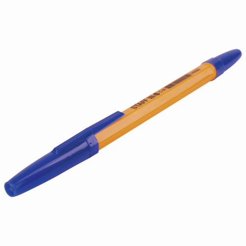 Ручка шариковая STAFF "ORANGE C-51", корпус оранжевый, линия письма 0,5 мм, синяя фото 6