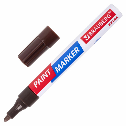 Маркер-краска лаковый BRAUBERG EXTRA (paint marker), 4 мм, коричневый