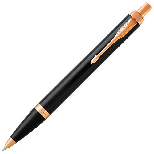Ручка шариковая PARKER "IM Core Black Lacquer GT", корпус черный, позолоченные детали, синяя фото 5