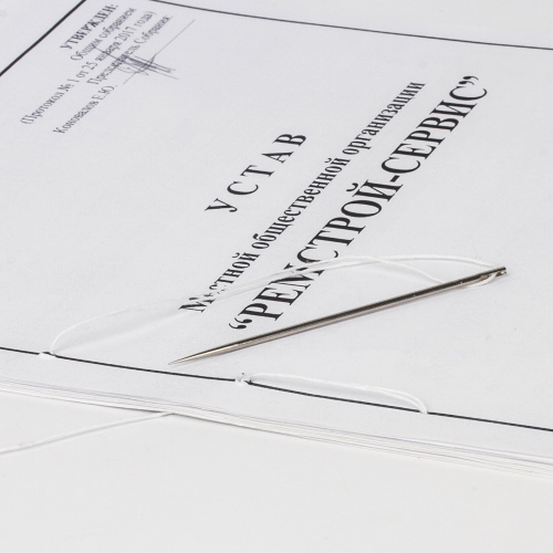 Набор для прошивки документов STAFF, игла 80 мм, нить 30 м, наклейки "Прошито, пронумеровано" 10 шт. фото 8