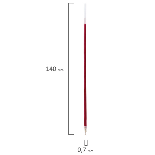 Стержень шариковый масляный BRAUBERG, 140 мм, игольчатый узел 0,7 мм, линия письма 0,35 мм, красный фото 4