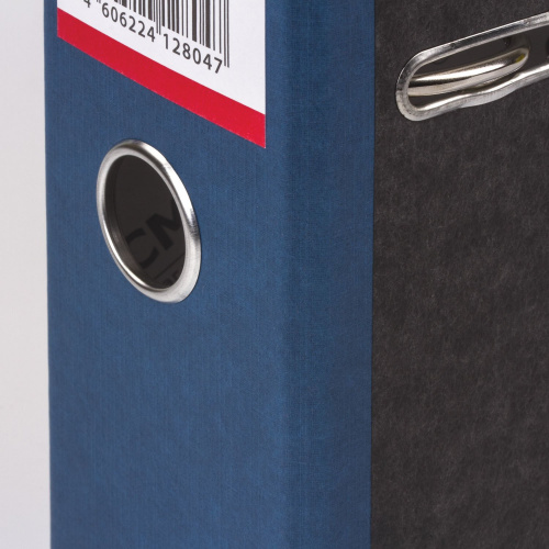 Папка-регистратор ОФИСМАГ, фактура стандарт, с мраморным покрытием, 75 мм, синий корешок фото 3