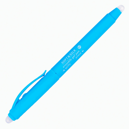Ручка стираемая гелевая с грипом BRAUBERG "SOFT&SILK FRUITY", корпус ассорти, узел 0,7 мм, синяя фото 6
