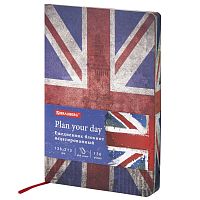 Ежедневник недатированный А5 (138х213 мм), BRAUBERG VISTA, под кожу, гибкий, 136 л., "Great Britain"