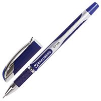 Ручка шариковая масляная с грипом BRAUBERG "Sigma Plus", печать, линия письма 0,35 мм, синяя