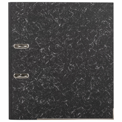 Папка-регистратор STAFF "EVERYDAY", 70 мм, с мраморным покрытием, с уголком, черный корешок фото 3