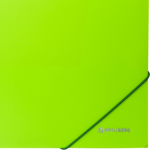 Папка на резинках BRAUBERG "Neon", до 300 листов, 0,5 мм, неоновая, зеленая фото 6