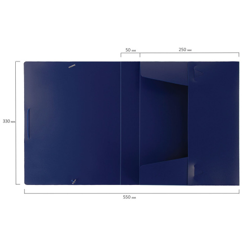 Папка-короб на резинках BRAUBERG, 50 мм, синяя, 0,7 мм фото 3