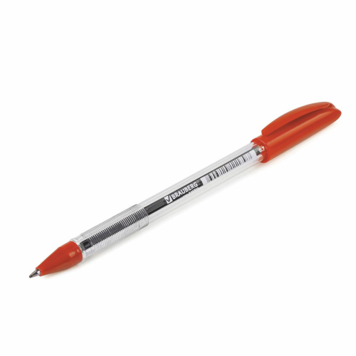 Ручка шариковая масляная BRAUBERG "Rite-Oil", корпус прозрачный, линия письма 0,35 мм, красная фото 2