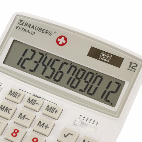 Калькулятор настольный BRAUBERG, 206x155 мм,12 разрядов, антибактериальное покрытие, белый фото 6