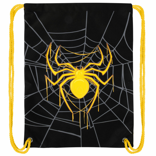 Мешок для обуви BRAUBERG PREMIUM, карман, подкладка, светоотражайка, 43х33 см, "Venomous spider" фото 8