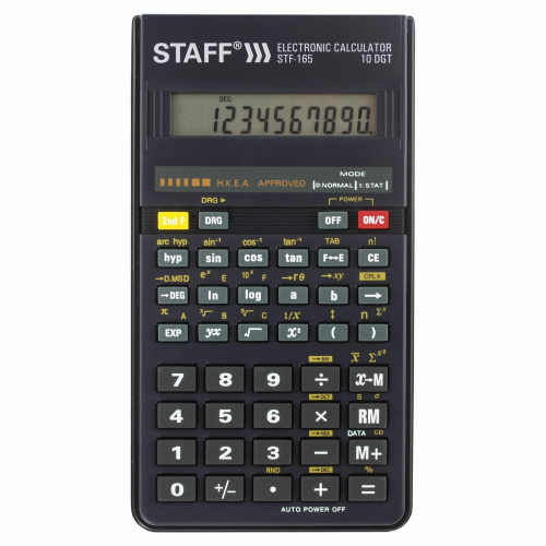 Калькулятор инженерный STAFF STF-165, 143х78 мм, 128 функций, 10 разрядов фото 4