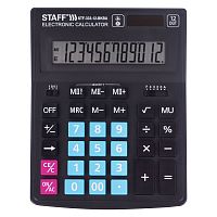 Калькулятор настольный STAFF, 200x154 мм, 12 разрядов, черно-синий