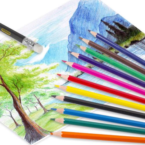 Карандаши цветные стираемые с резинкой ПИФАГОР "МАГИЯ", 18 цветов, пластиковые фото 7