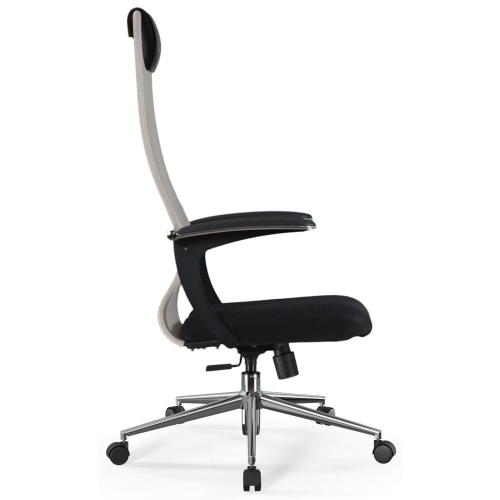 Кресло офисное BRABIX PREMIUM "Ultimate EX-801" хром, плотная двойная сетка Х2, черное/бежевое, 532919 фото 5