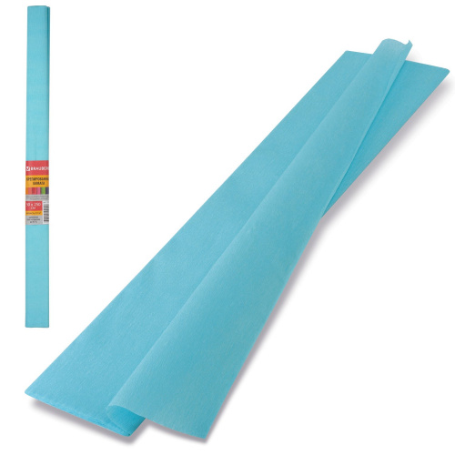 Бумага гофрированная (креповая) BRAUBERG, 32 г/м2, голубая, 50х250 см, в рулоне