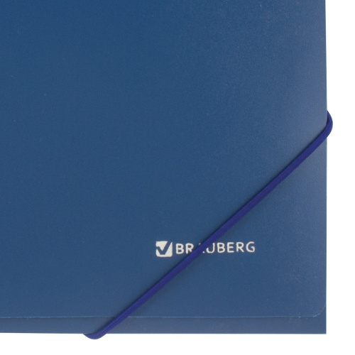 Папка на резинках BRAUBERG, стандарт, до 300 листов, 0,5 мм, синяя фото 6