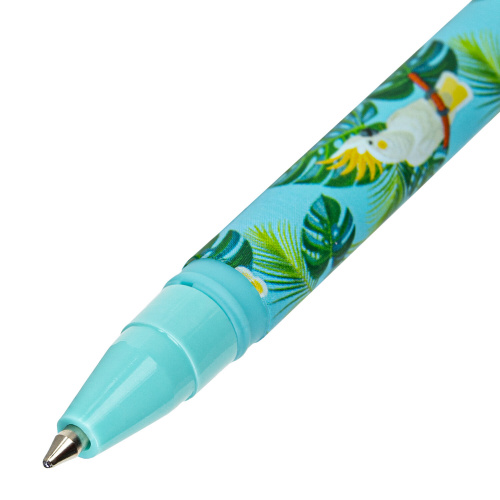 Ручка шариковая BRAUBERG SOFT TOUCH STICK "PARROTS", мягкое покрытие, узел 0,7 мм, синяя фото 5