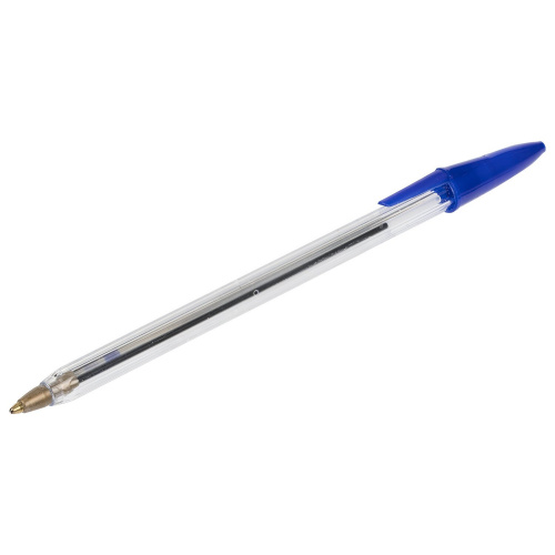 Ручка шариковая STAFF Basic Budget BP-02, длина корпуса 13,5 см, линия письма 0,5 мм, синяя фото 5