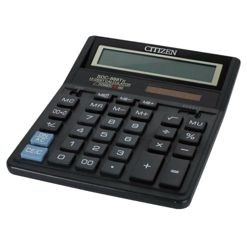 Калькулятор настольный CITIZEN SDC-888TII ,203х158 мм, 12 разрядов, двойное питание фото 5