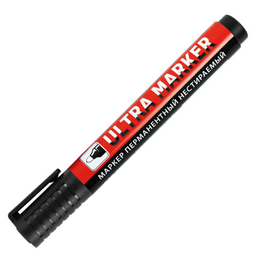 Маркер перманентный BRAUBERG ULTRA MARKER, 3,5 мм, с клипом, черный фото 3