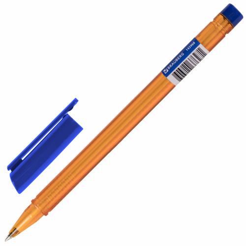 Ручка шариковая РОССИЯ "СОКРАТ", СИНЯЯ, корпус оранжевый, узел 0,7 мм, линия письма 0,35 мм, BRAUBERG, 143968 фото 4