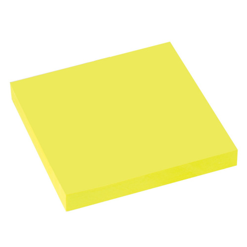 Блок самоклеящийся (стикеры), BRAUBERG, 76х76 мм, 90 л., желтый фото 2