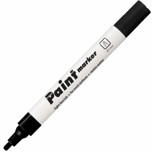 Маркер-краска лаковый (paint marker) CENTROPEN, скошенный наконечник 1-5 мм, черный