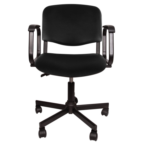 Кресло NO NAME КР08, с подлокотниками, кожзаменитель, черное фото 2