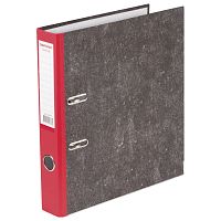 Папка-регистратор ОФИСМАГ, фактура стандарт, с мраморным покрытием, 50 мм, красный корешок