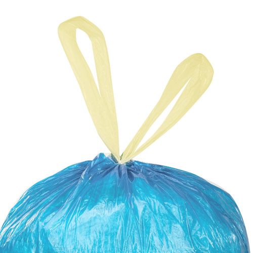 Мешки для мусора с завязками LAIMA, 30 л, синие, 20 шт., прочные, ПНД 12 мкм фото 5