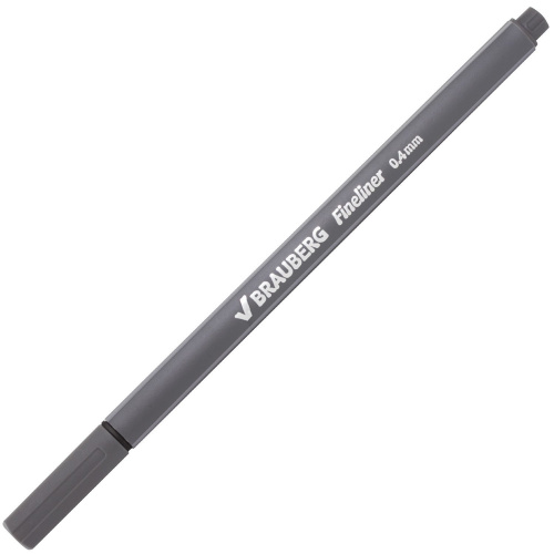 Ручка капиллярная (линер) BRAUBERG "Aero",  трехгранная, металлический наконечник, серая фото 4