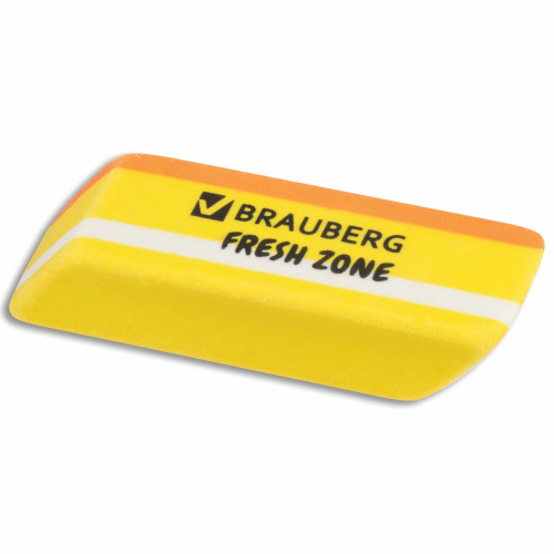 Ластик большой BRAUBERG "Fresh Zone", 60х18х12 мм, цвет ассорти, прямоугольный, скошенный фото 7