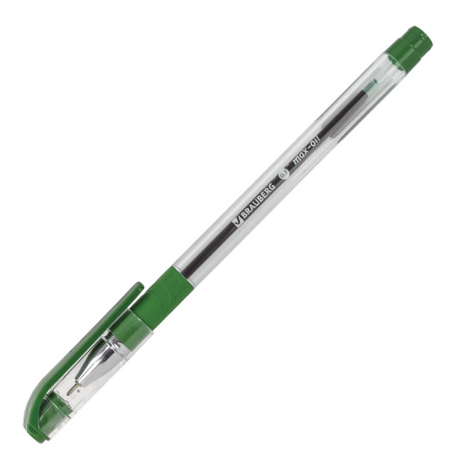 Ручка шариковая масляная с грипом BRAUBERG "Max-Oil", линия письма 0,35 мм, зеленая фото 4