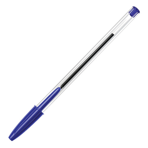 Ручка шариковая BIC "Cristal", корпус прозрачный, узел 1 мм, линия письма 0,32 мм, синяя фото 10