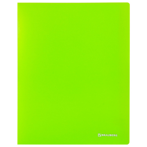 Папка с металлич скоросшивателем и внутренним карманом BRAUBERG "Neon", 16 мм, до 100 л, зеленая фото 2
