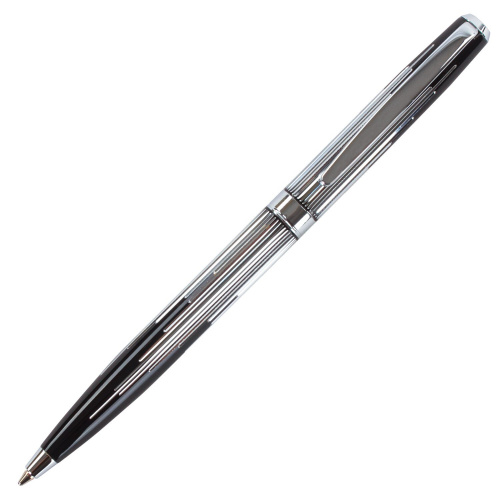 Ручка подарочная шариковая GALANT "Offenbach", корпус серебристый с черным, синяя фото 6