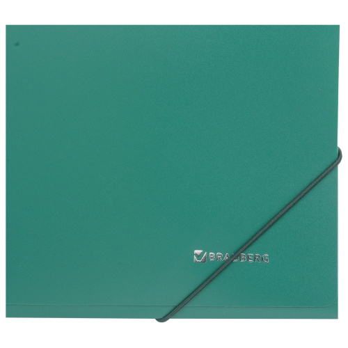 Папка на резинках BRAUBERG, стандарт, до 300 листов, 0,5 мм, зеленая фото 8