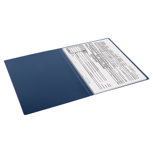 Папка с пластиковым скоросшивателем STAFF, до 100 листов, синяя фото 6