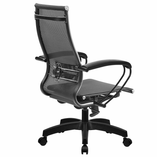 Кресло офисное МЕТТА "К-9" пластик, прочная сетка, сиденье и спинка регулируемые, черное фото 9
