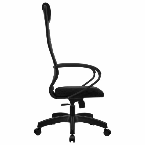 Кресло офисное МЕТТА "SU-B-10" пластик, ткань-сетка, сиденье и спинка мягкие, черное фото 5