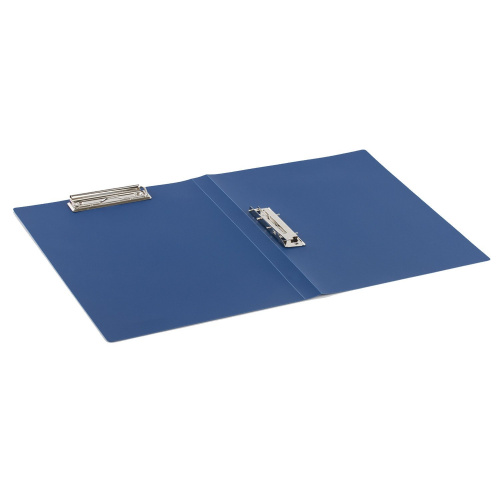 Папка с 2-мя металлическими прижимами BRAUBERG, стандарт, до 100 листов, 0,6 мм, синяя фото 7