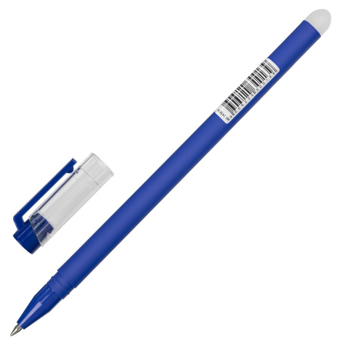 Ручка стираемая гелевая STAFF ERASE, прорезиненный корпус, линия письма 0,35 мм, синяя фото 8