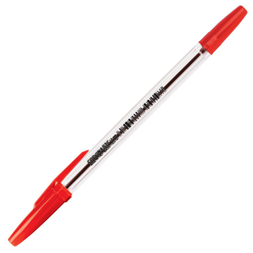 Ручка шариковая CORVINA "51 Classic", корпус прозрачный, узел 1 мм, линия письма 0,7 мм, красная фото 2