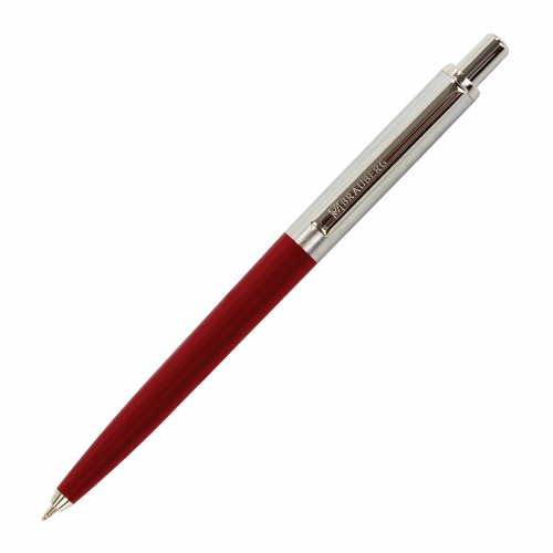 Ручка подарочная шариковая BRAUBERG Soprano, корпус серебристый с бордовым, 0,5 мм, синяя фото 6