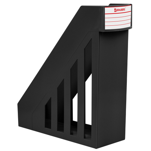 Лоток вертикальный для бумаг BRAUBERG-MAXI, 277х100х290 мм, черный фото 3