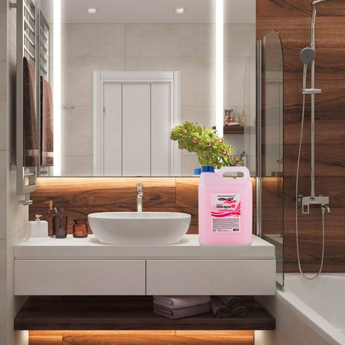 Мыло-крем туалетное жидкое "Золотой Идеал" Розовый шелк 5 л фото 3