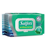 Салфетки влажные SALFETI "Antibacterial", 72 шт., антибактериальные, крышка-клапан